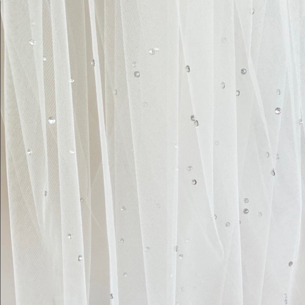 SOLD Cathedral length crystal veil
